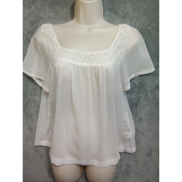 True Freedom Tops - True Freedom Women Medium Lace White‎ Sheer